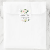 Rond Sticker en Merci rose pâle (Sac)