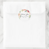 Rond Sticker en Merci rose pâle (Sac)