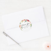 Rond Sticker en Merci rose pâle (Enveloppe)