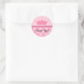 Rond Sticker en Merci rose Princess Crown (Sac)