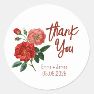 Rond Sticker en Merci Rose vintage
