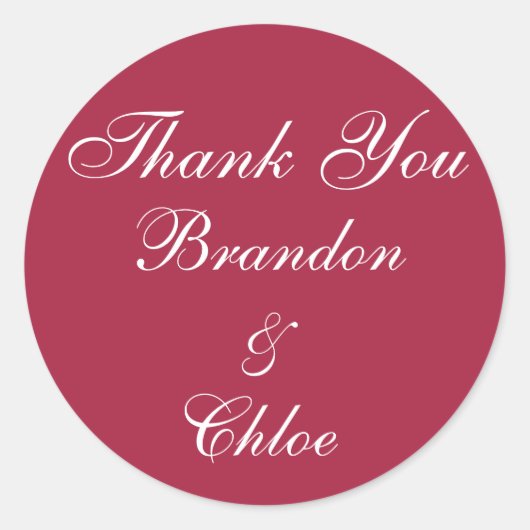 Rond Sticker en Merci Ruby Red et Pearls (Devant)