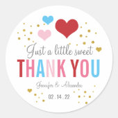 Rond Sticker en Merci sucré de Valentine (Devant)
