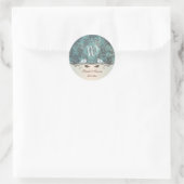 Rond Sticker en monogramme Mariage bleu-brun (Sac)