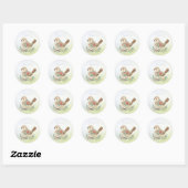 Rond Sticker en or floral Little Bird (Feuille)