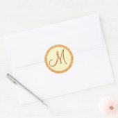 Rond Sticker en or Monogramme M Mariage damassé (Enveloppe)