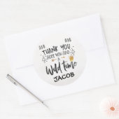 Rond Sticker en or noir à eau Wild One Wild Time (Enveloppe)