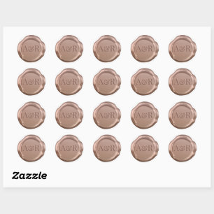 Rond Sticker en or rose, Sticker en cire,