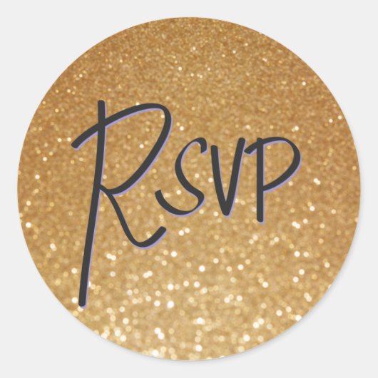 Rond Sticker en or RSVP (Devant)