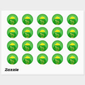 Rond Sticker en panier d'or St Patrick (Feuille)