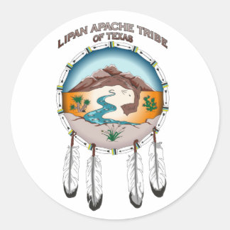 Rond Sticker en papier de la tribu Apache Lipan du Texa
