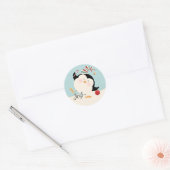 Rond Sticker en pingouin de Noël (Enveloppe)