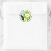 Rond Sticker en pingouin de Noël joyeux (Sac)