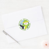 Rond Sticker en pingouin de Noël joyeux (Enveloppe)