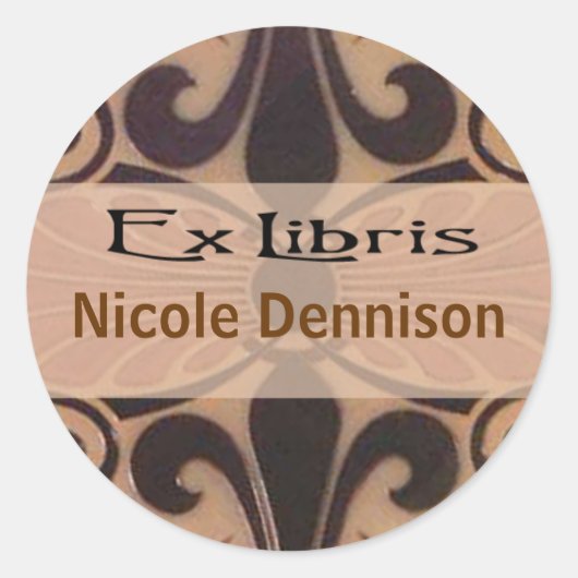Rond Sticker en plaques Ex Libris (Tilo mocha) (Devant)