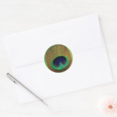 Rond Sticker en plume de paon (Enveloppe)