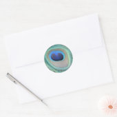 Rond Sticker en plume de paon (Enveloppe)