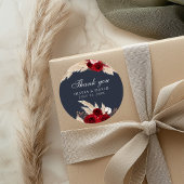 Rond Sticker en Rose de Bourgogne et en Merci d'herbe P