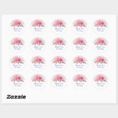 Rond Sticker en rose poussiéreux (Feuille)