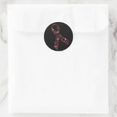 Rond sticker en ruban rose cachemire - noir (Sac)