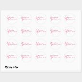 Rond Sticker en ruban rose personnalisable (Feuille)