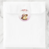 Rond Sticker en ruban rose petit chic (Sac)
