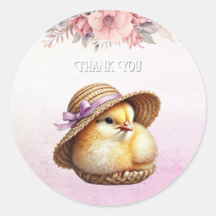 Rond Sticker en ruban rose petit chic
