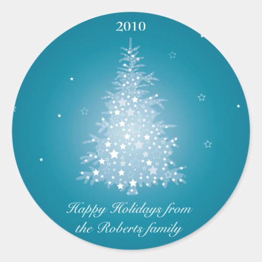 Rond Sticker en sapin de Noël chatoyant (Devant)