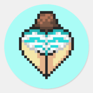 Rond Sticker en shimapan bleu ciel