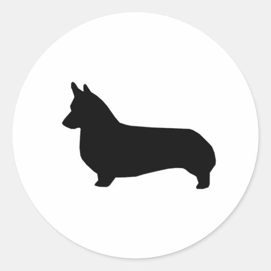 Rond Sticker en silhouette Corgi - design de corgi mign (Devant)