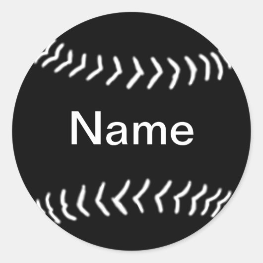 Rond Sticker en silhouette de softball noir (Devant)