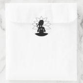Rond Sticker en silhouette de Yoga simple (Sac)