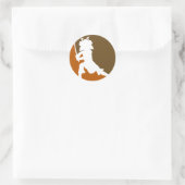 Rond Sticker en silhouette du guerrier de Samurai (Sac)