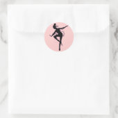 Rond Sticker en silhouette Prima Ballerina (Sac)