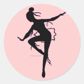 Rond Sticker en silhouette Prima Ballerina