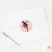 Rond Sticker en silhouette Prima Ballerina (Enveloppe)