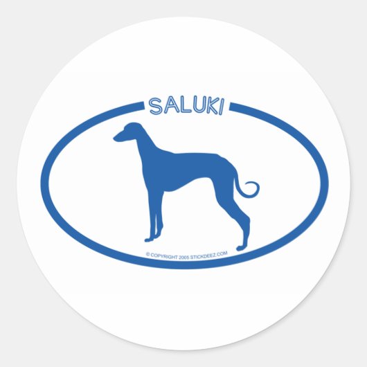 Rond Sticker en silhouette Saluki (Devant)