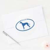 Rond Sticker en silhouette Saluki (Enveloppe)