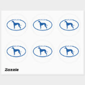 Rond Sticker en silhouette Saluki (Feuille)