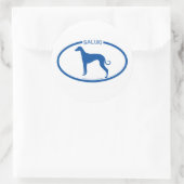 Rond Sticker en silhouette Saluki (Sac)