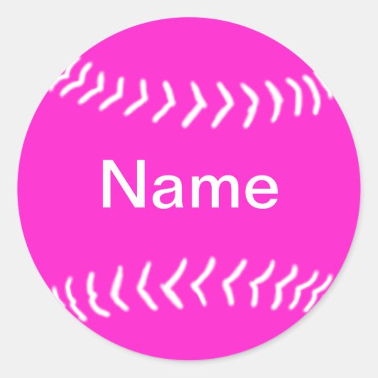 Rond Sticker en silhouette Softball rose (Devant)
