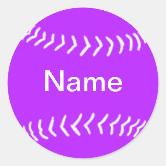 Rond Sticker en silhouette Softball violet (Devant)