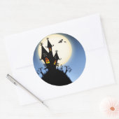 Rond Sticker en silhouettes Éffrayantes Halloween (Enveloppe)