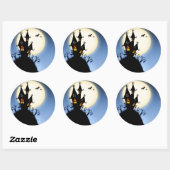 Rond Sticker en silhouettes Éffrayantes Halloween (Feuille)