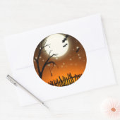Rond Sticker en silhouettes Éffrayantes Halloween (Enveloppe)