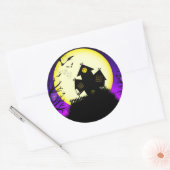 Rond Sticker en silhouettes Éffrayantes Halloween (Enveloppe)