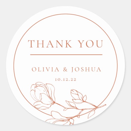 Rond Sticker en terre cuite Mariage classique ronde (Devant)