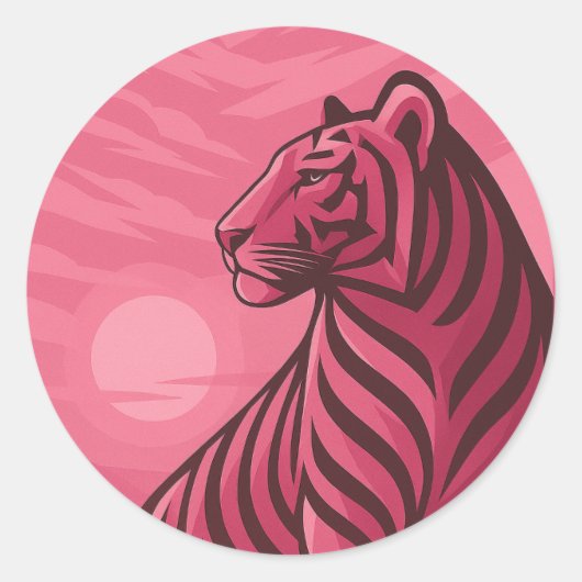 Rond Sticker en tigre Art déco (Devant)