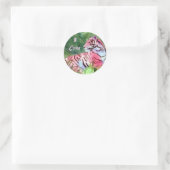 Rond Sticker en tigre rose (Sac)