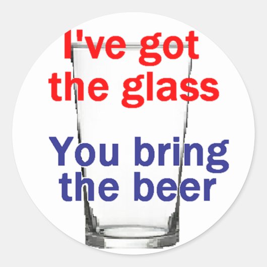 Rond Sticker en verre de bière (Devant)